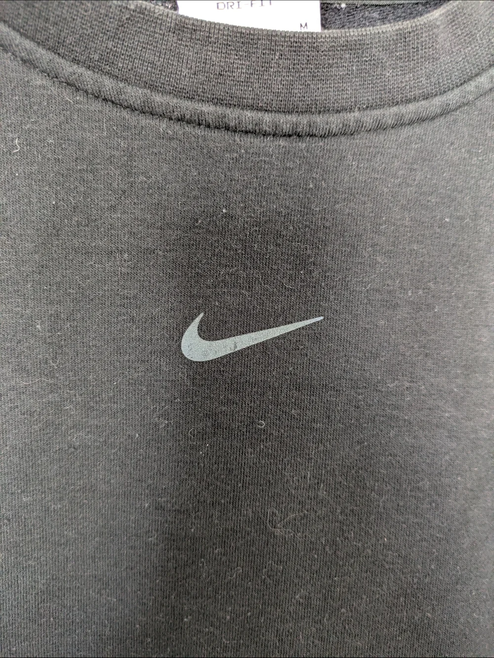 Nike Black Cropped Sweatshirt with Small Swoosh Sz M